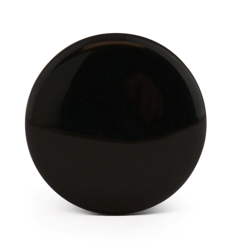 Black Obsidian Stone Plugs - Single Flare with Grooves