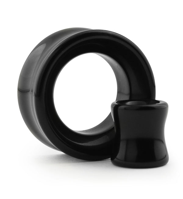 Black Obsidian Stone Double Flare Tunnels