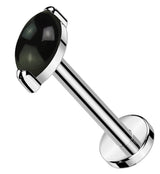 Black Onyx Marquise Titanium Threadless Labret