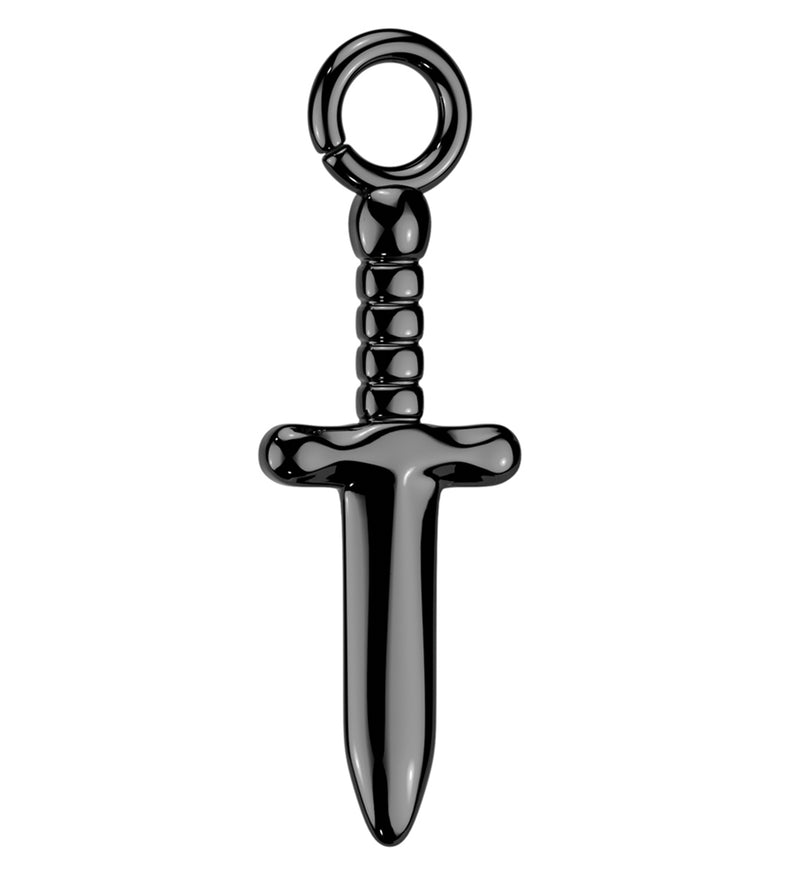 Black PVD Dagger Titanium Charm