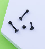 Black PVD Heart Ball End Internally Threaded Titanium Labret