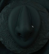 Black PVD Star CZ Prong L Bend Nose Ring
