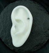 16G Black PVD Star Top Internally Threaded Flat Back Steel Post