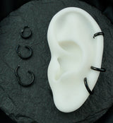 Black PVD Thick Rim Titanium Hinged Segment Ring