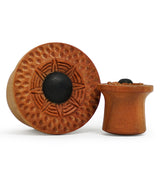 Black Sun Hammered Saba Wood Mayan Flare Plugs