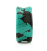 Black & Teal Howlite Stone Plugs