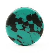 Black & Teal Howlite Stone Plugs