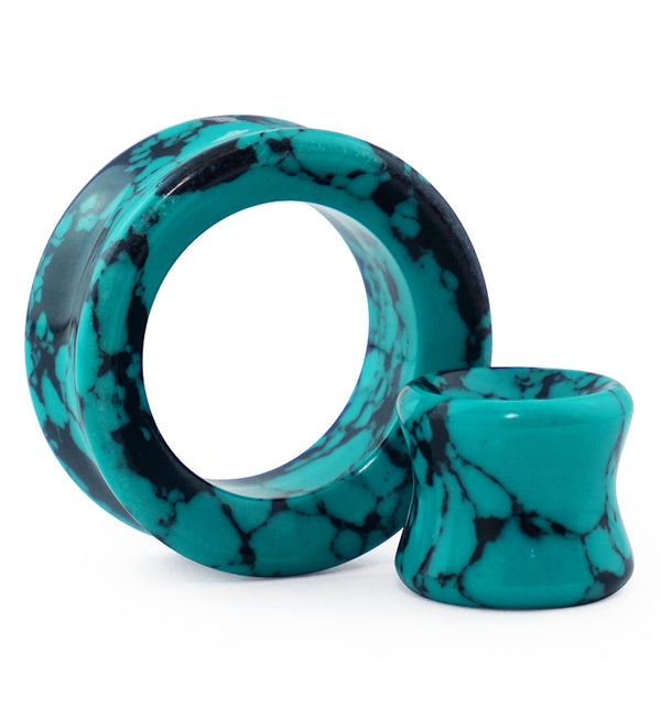 Black & Teal Howlite Stone Tunnels