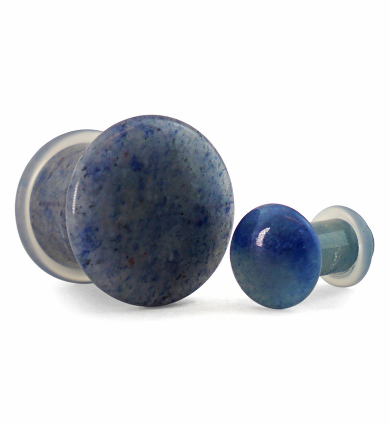 Blue Aventurine Stone Plugs - Single Flare