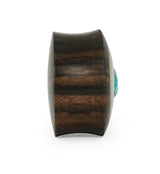 Sono - Crocodile Wood Plugs With Aqua CZ Gem Inlay