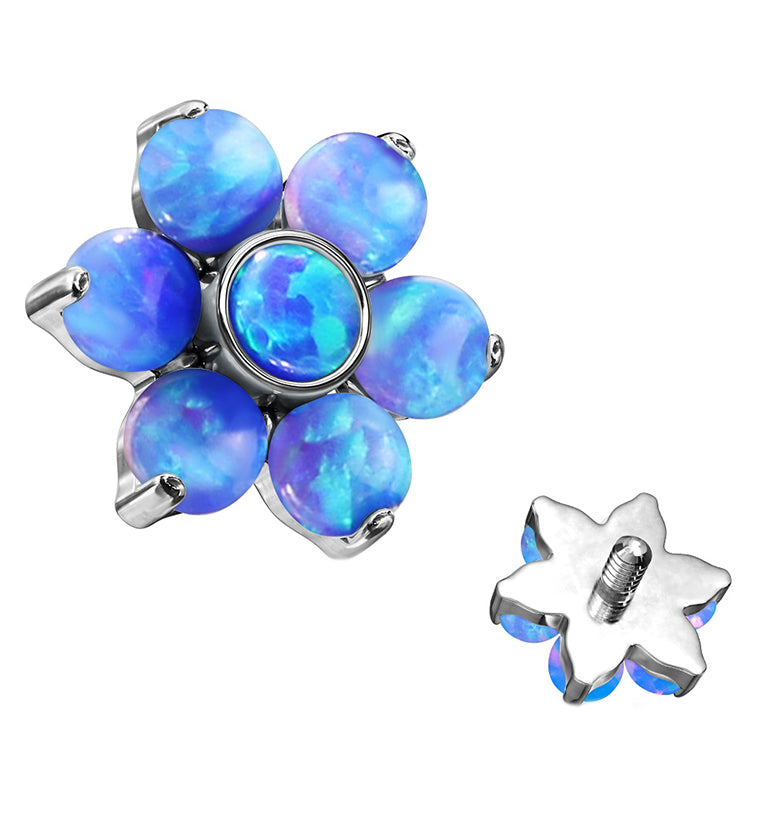 Blue Opalite Floret Titanium Internally Threaded Top