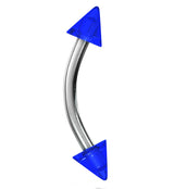 Double Spiked Color Steel Curved Barbell