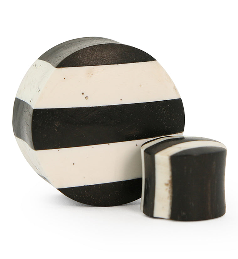 Stripe Bone & Wood Plugs