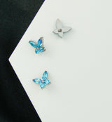 Butterfly Blue Topaz CZ Internally Threaded Titanium Top