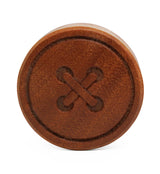 Button Engraved Wood Plugs