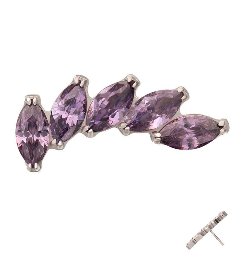 Cascade Amethyst CZ Titanium Threadless Top