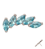 Cascade Aqua CZ Titanium Threadless Top