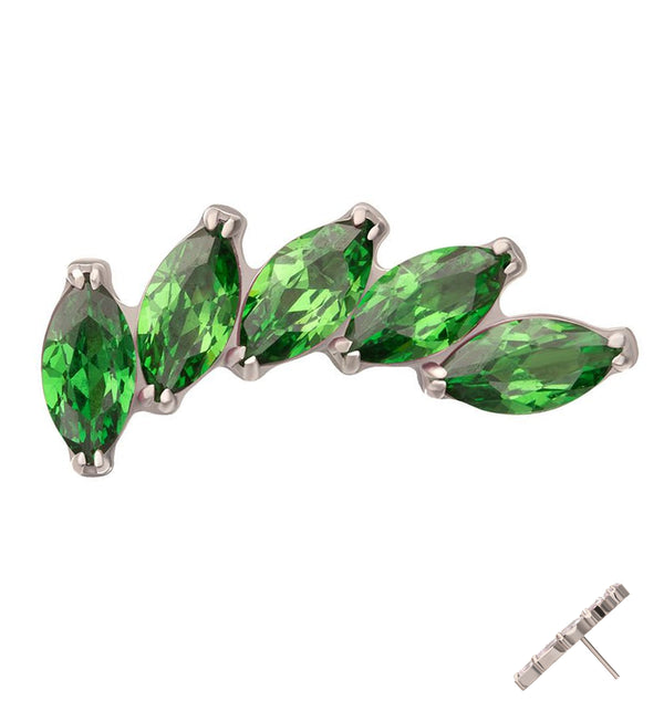 Cascade Green CZ Titanium Threadless Top