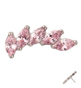 Cascade Pink CZ Titanium Threadless Top