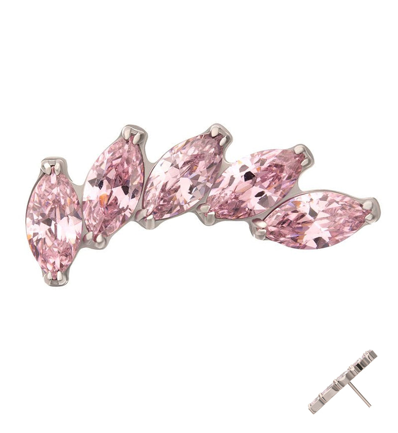 Cascade Pink CZ Titanium Threadless Top