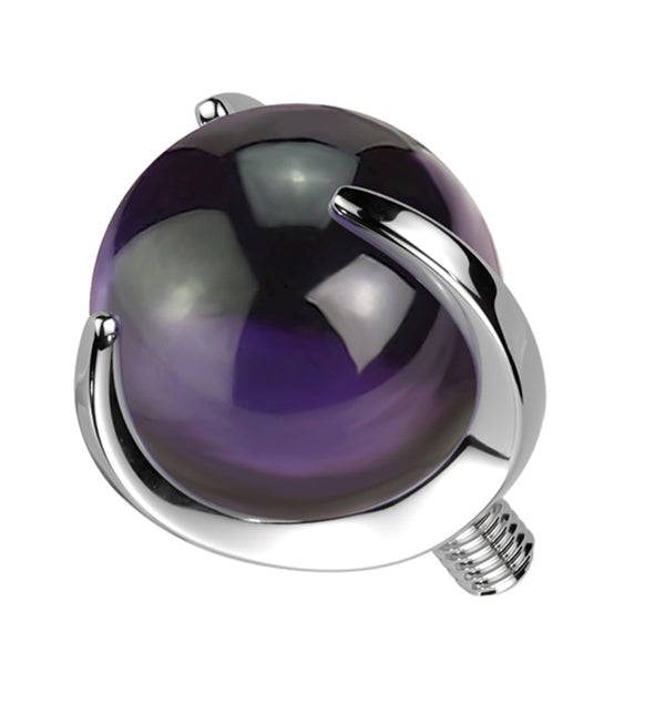 Claw Amethyst Stone Titanium Internally Threaded Top