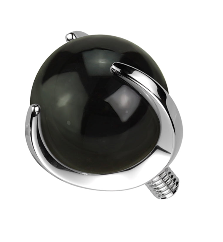 Claw Black Onyx Stone Titanium Internally Threaded Top