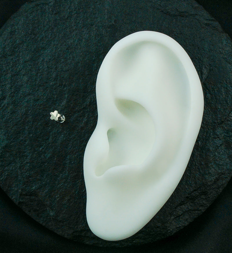 Clear CZ Titanium Threadless Labret