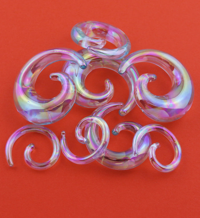 Glass spiral earrings shop