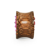 Coconut Wood Tunnels With Pink Druzy Stone Inlay