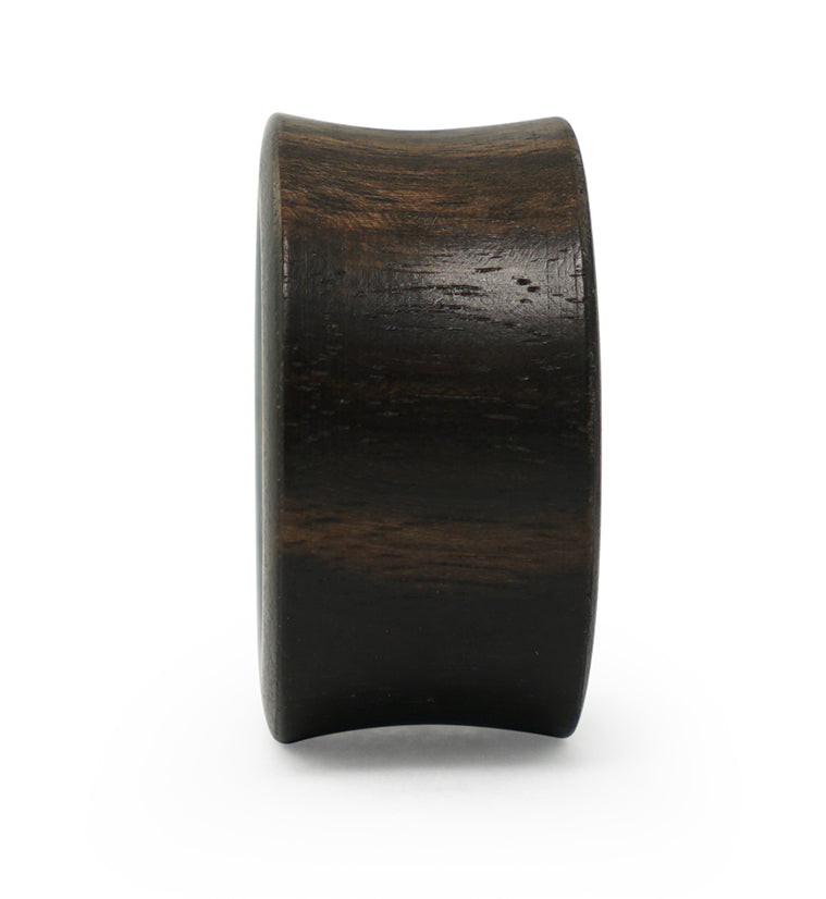 Concave Areng Wood Tunnels With Crocodile Wood Inlay