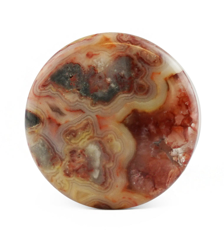 Crazy Lace Agate Stone Plugs - Single Flare