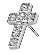 Cross Clear CZ Stainless Steel Threadless Top