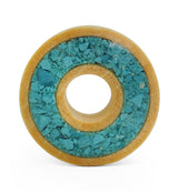 Crocodile Wooden Tunnels with Crushed Turquoise Stone Inlay