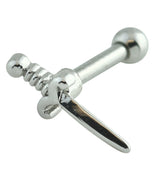 Curly Handle Dagger Cartilage Barbell