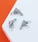 Descending Clear CZ Dangle Charms Titanium Threadless Top - RIGHT EAR