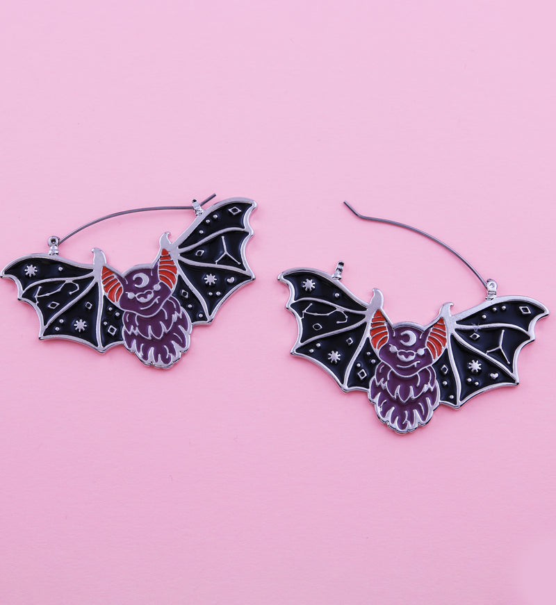 Devil Bat Stainless Steel Plug Hoops