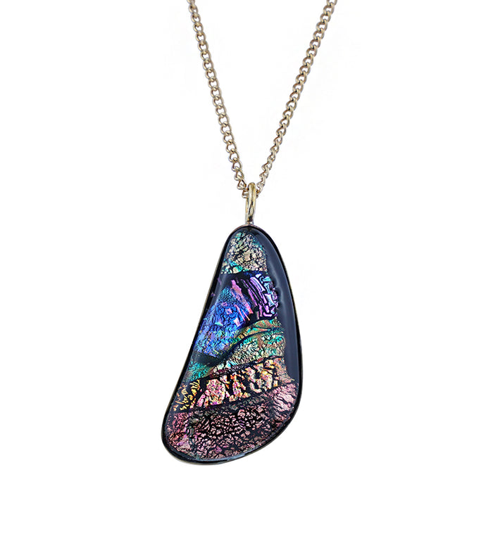 Dichroic Glass Pendant Necklace UrbanBodyJewelry