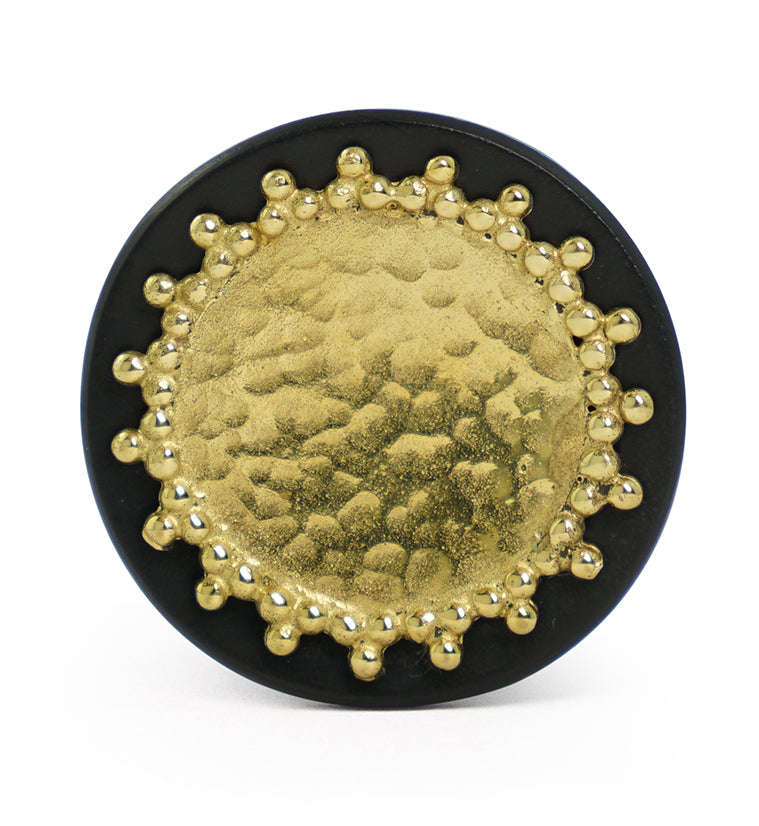 Doily Brass Inlay Areng Wood Plugs