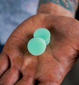 Double Flare Matte Mint Green Silicone Plugs