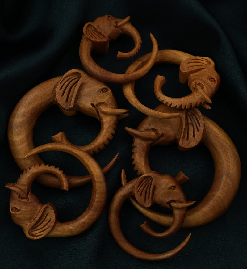 Elephant Saba Wooden Spiral Hangers