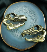 Equestrian Skull Brass Ear Weights