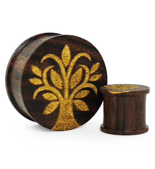 Engraved Filigree Tree Sono Wood Plugs