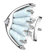 Fish Baguette White Opalite Titanium Threadless Top