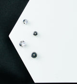 Flat Back Prong Clear CZ Internally Threaded Top