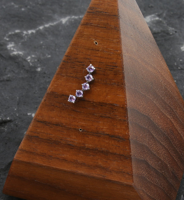 Flex Amethyst CZ Threadless Titanium Top