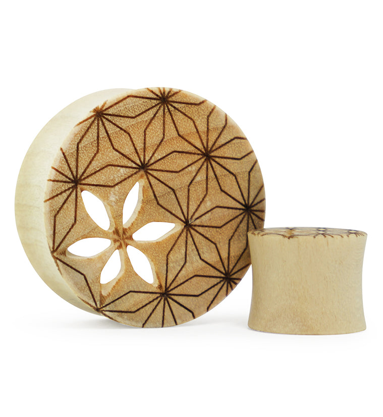 Flower of Life Engraved Crocodile Wooden Tunnels