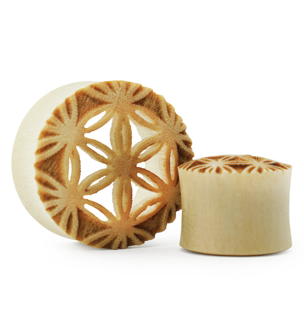 Flower of Life Engraved Wooden Tunnels