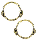 Rosebud Hoop Brass Hinged Ear Weights