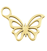 Gold PVD Butterfly Outline Stainless Steel Charm