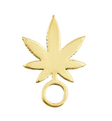 Gold PVD Hemp Leaf Stainless Steel Charm